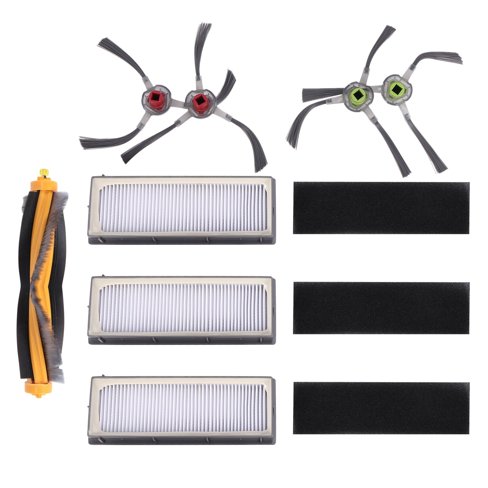 Replacement Filter and Brush Kit for ECOVACS DEEBOT 900 901 Robotic Vacuum Accessories - 8 Pack (3x Filter + 4x Side Brush+1x