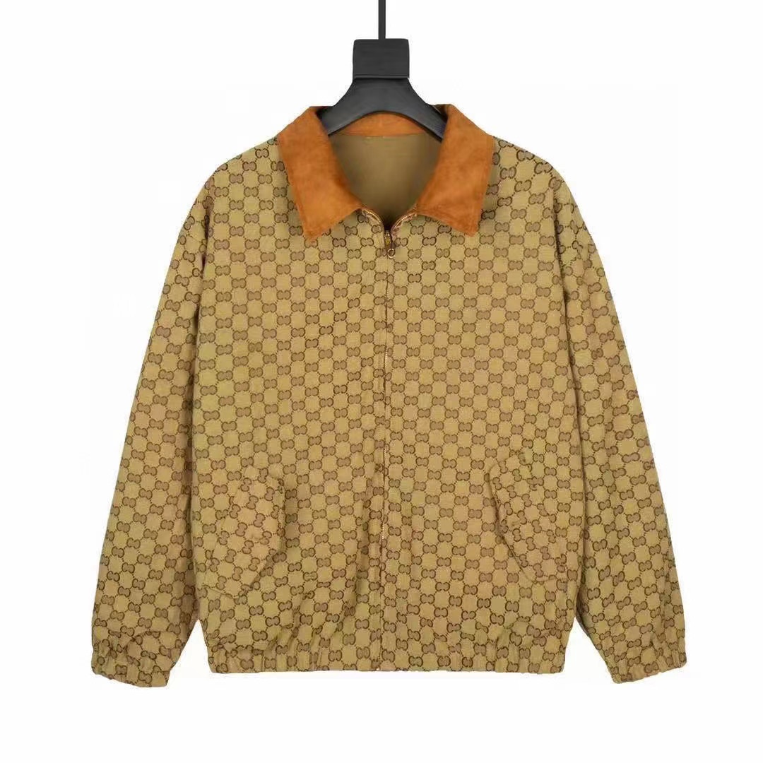 Classical Men's Jackets Designer Women Coat Double G Luxury Outerwear Zip Up Jacket Double-sided Wear