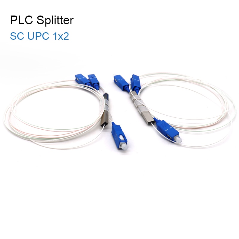 10PCS/Lot Fiber Optical PLC Splitter SC 1 : 2 Mini steel tube type 1x2 0.9mm G657A1 LSZH 1m plc splitter SC/UPC Connector