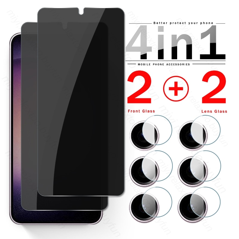 4To1 Camera Glass For Samsung Galaxy S23 5G Privacy Screen Protector Tempered Glass Film Sumsung S 23 Plus 23Plus S23Plus S23+