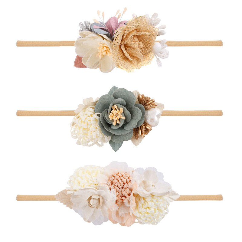 Headband Newborn Elastic Flower Toddler Kids Headwear Nylon Girls Soft Hairbands Children Hair Accessories