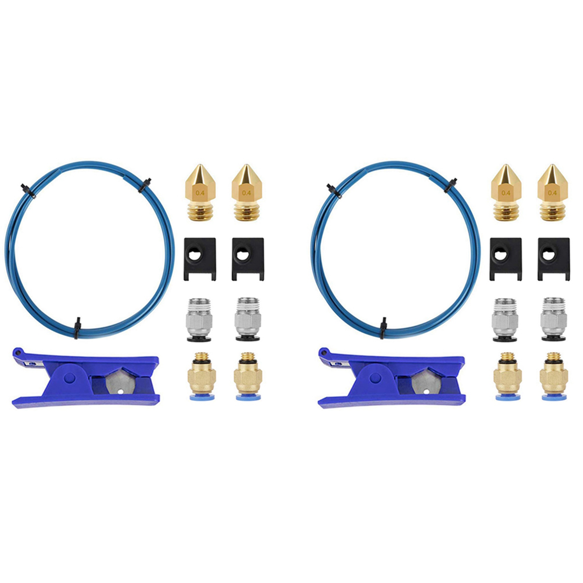 2X 3D Printer Kit with for Capricorn Premium XS Bowden Tubing,PTFE Tube Cutter, Pneumatic Fittings and MK8 Socks