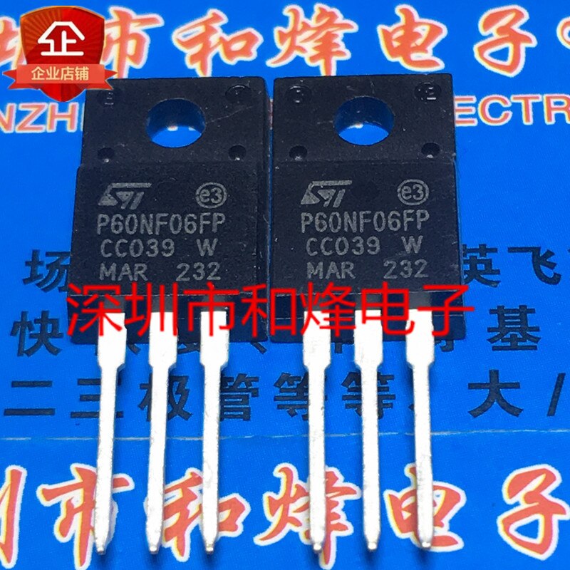 30pcs original new P60NF06FP STP60NF06FP TO-220F 60V 60A