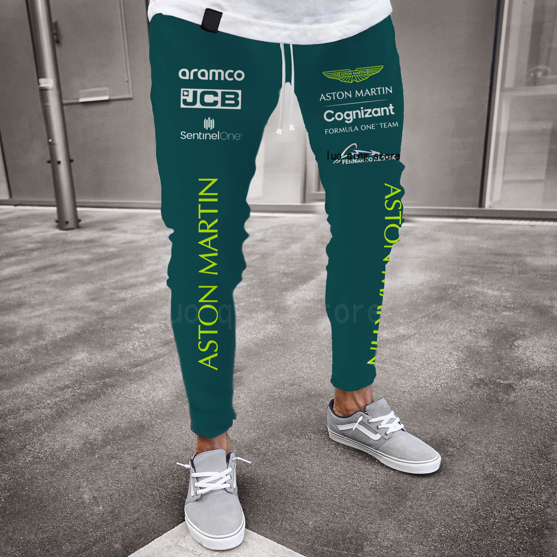 2023 Autumn New F1 Racing Competition Aston Martin Outdoor Extreme Sports 14 Driver Alonso Fans Pants Hot Oversized Sports Pants