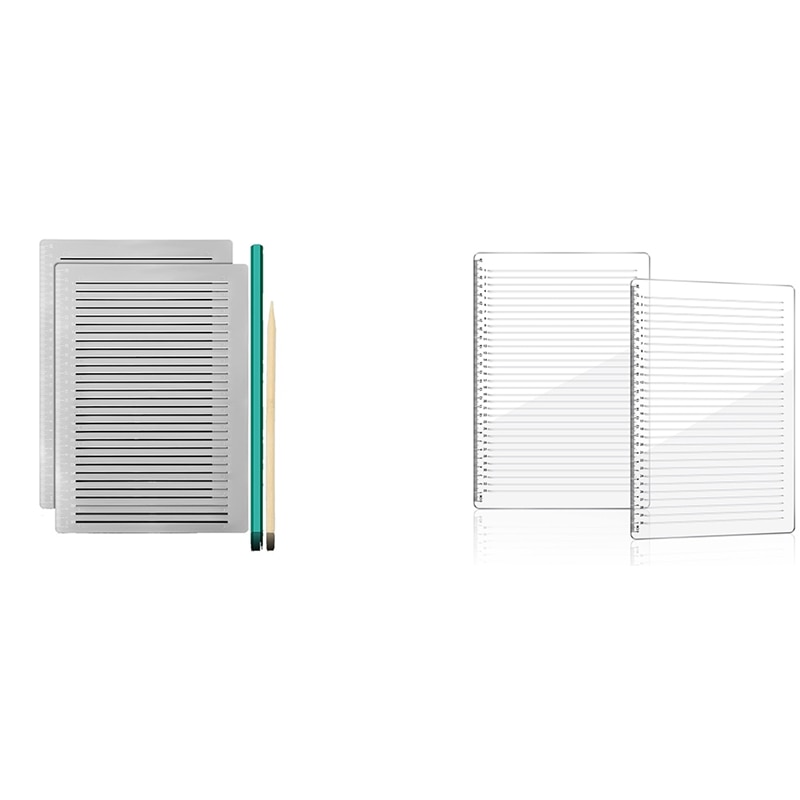 2 Pcs Plastic Straight Line Stencil Template For Journaling