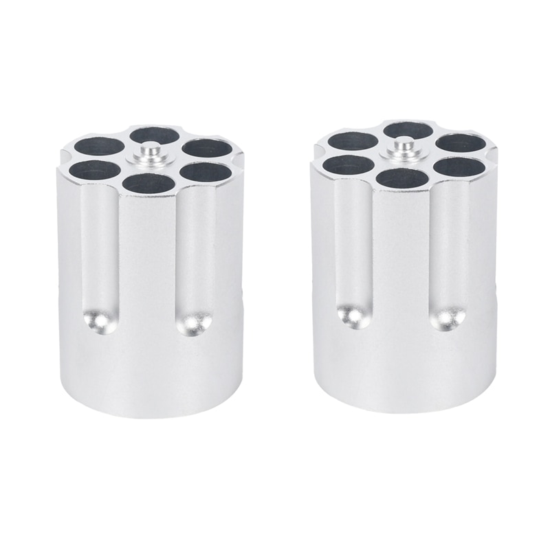 2X Cylinder Pen Holder Revolver Pen Holder With 6 Slots Pen Pencil Holder Cylinder Design Heavy Duty