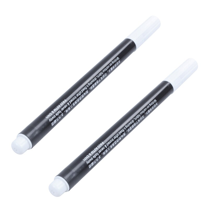 2 X Fabric Marker Pens Permanent Colors For DIY Textile Clothes T-Shirt Shoes White