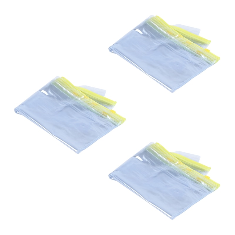 15 Pcs Clear Plastic Water Proof Pen A4 File Paper Zipper Closure Bags Folders