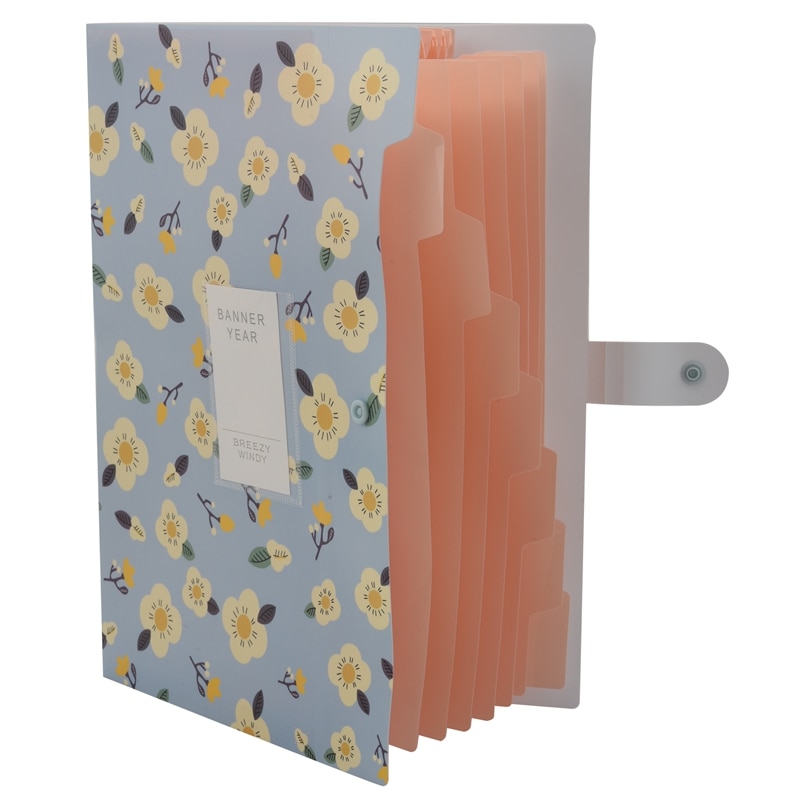 Expanding File Folder Floral A4 And Letter Size Archival File Holder Organizer 8 Pockets