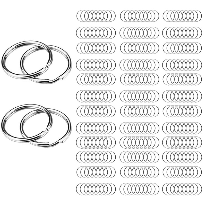 200PCS, 1 Inch Key Ring Open Key Ring Metal Key Ring Flat Ring For Household Car Keychain