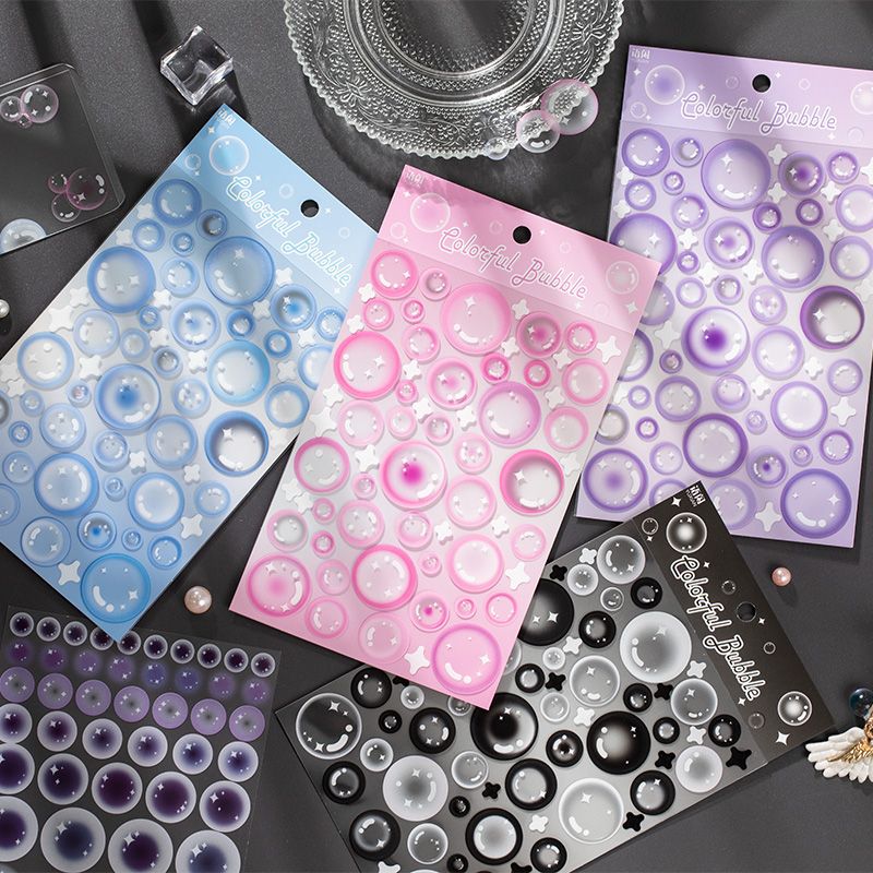 4 Sheets Cute Stickers Bling Kawaii Round Dot for Scrapbooking DIY Phone Case Materials Landscape