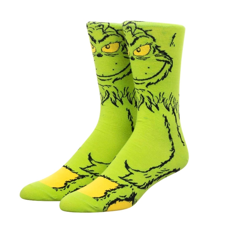 Funny Socks Women Men Christmas Cotton Socks for Women Green Monster Sock Xmas Ghost Elf Casual Anime Hosiery Cotton Male Sock