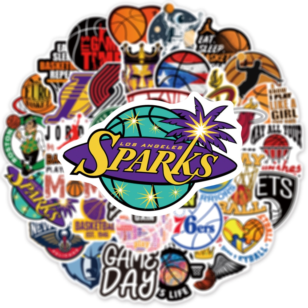 10/50Pcs Cartoon Basketball Sport Graffiti Stickers Suitcase Phone Notebook Guitar Reward stickers Toy Wholesale Gift Paste