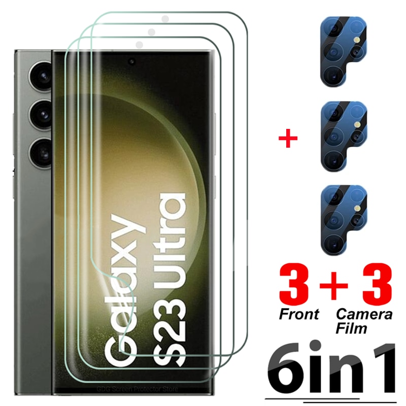 6-in-1 Hydrogel Film for Samsung S22 S21 S23 Ultra S8 S9 S10 Plus S20 FE Screen Protector for Galaxy Note 20Ultra S10E Lens Film