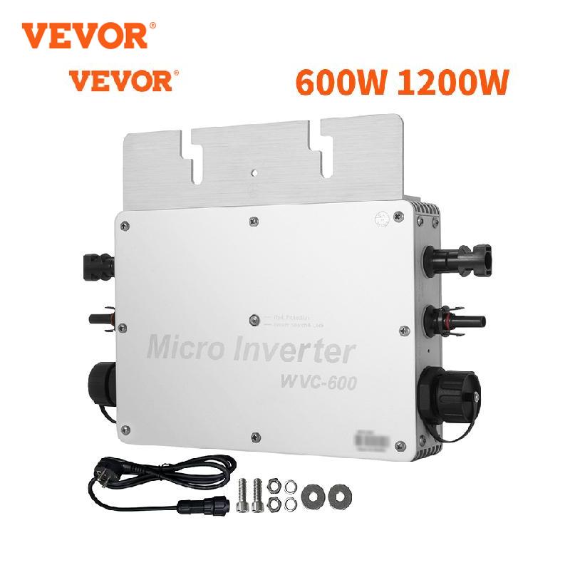 VEVOR 600W 1200W Solar Grid Tie Micro Inverter MPPT DC 22-50V to AC 220V/110V Waterproof IP65 Converter for Household Appliances