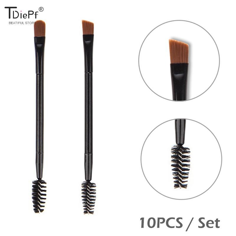 1/10PCS Double Head Eyebrow Brush Comb Eyeshadow Powder Eyelashes Cosmetics Makeup Brushes Eyeliner Makeup Brush Tool