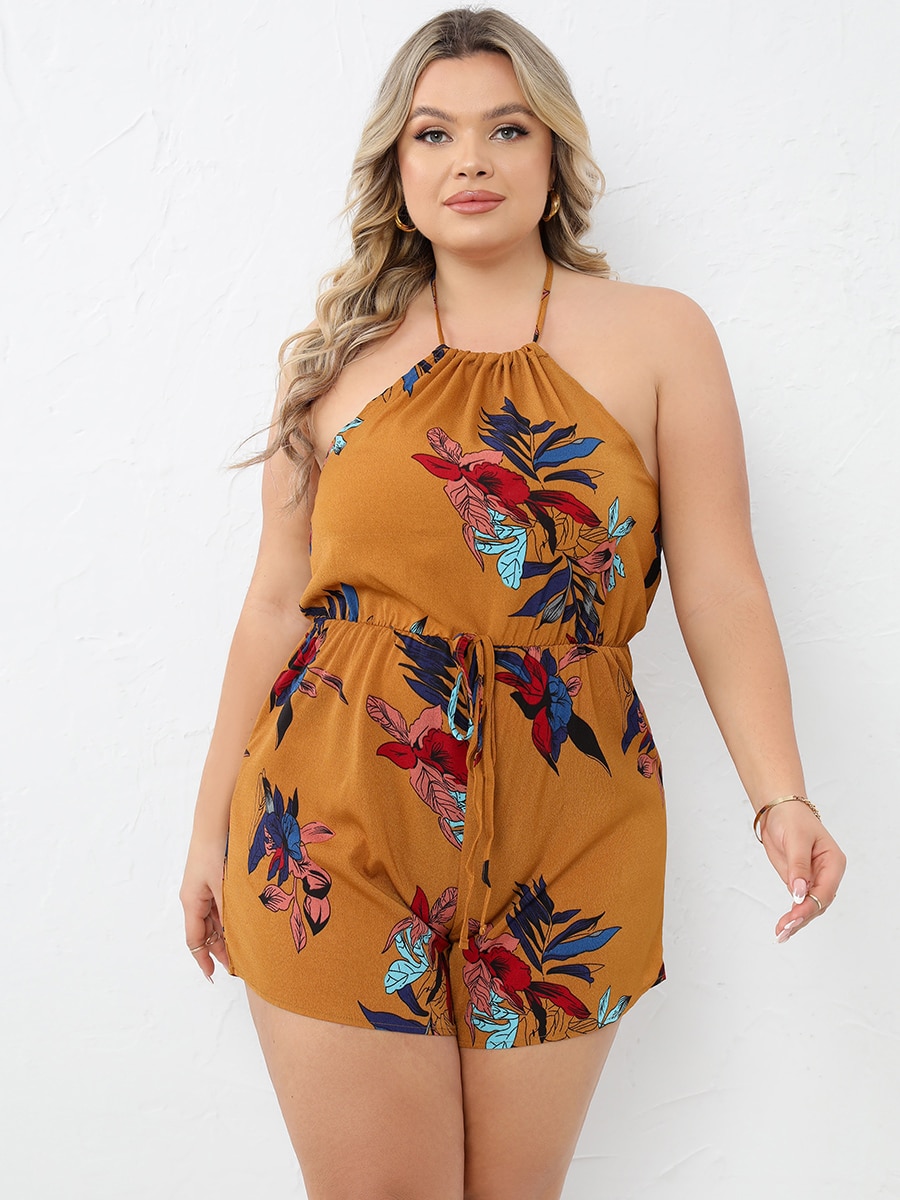Finjani Plus Size Sleeveless Summer Jumpsuit For Women Casual Loose Romper Shorts Beach Playsuit Female