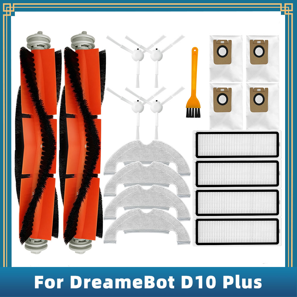 Spare Parts For Xiaomi Dreame Bot D10 Plus RLS3D Robot Vacuum Accessories Main Side Brush Hepa Filter Dust Bag Mop Rag Cloth