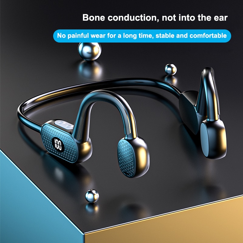 Lightweight Ear Hook Sports Running Headset Sweat-proof Electric Quantity Display Bone Conduction Earphone 180mah Waterproof