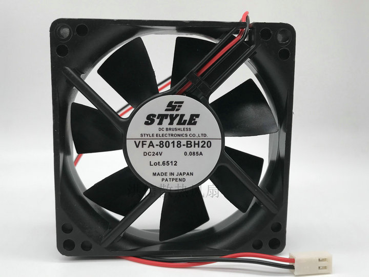 STYLE FAN VFA-8018-BH20 DC 24V 0.085A 80x80x20mm 2-Wire Server Cooling Fan