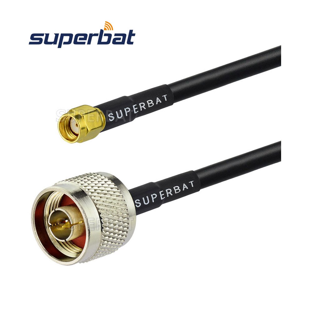 Superbat RP-SMA Plug to N type Male Connector RG58 RF Pigtail Cable 2m for Wifi Antenna