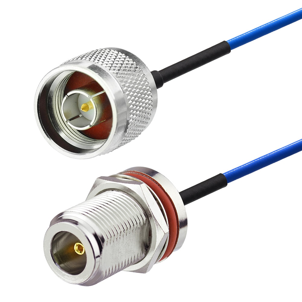 Superbat N Type Bulkhead Female O-ring to N-Type Straight Male RG405 Semi-Rigid 086" 15cm 6" for GSM CDMA 3G 4G GPS WI
