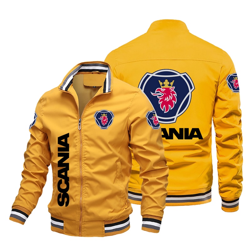 Men's recreational locomotive print premium locomotive racing logo recreational sports motorcycle coat large size outdoor m