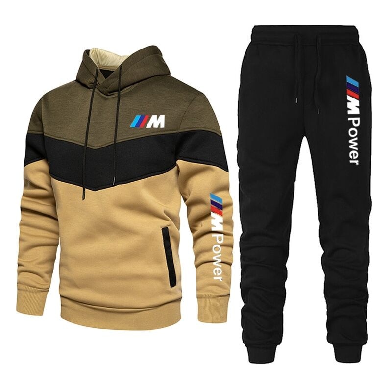 Men's Brand Printed Sweatshirt And Sweatpants 2 Piece Set High Quality Autumn/Winter Sportsuit Casual Hoodie Jogging Pants 