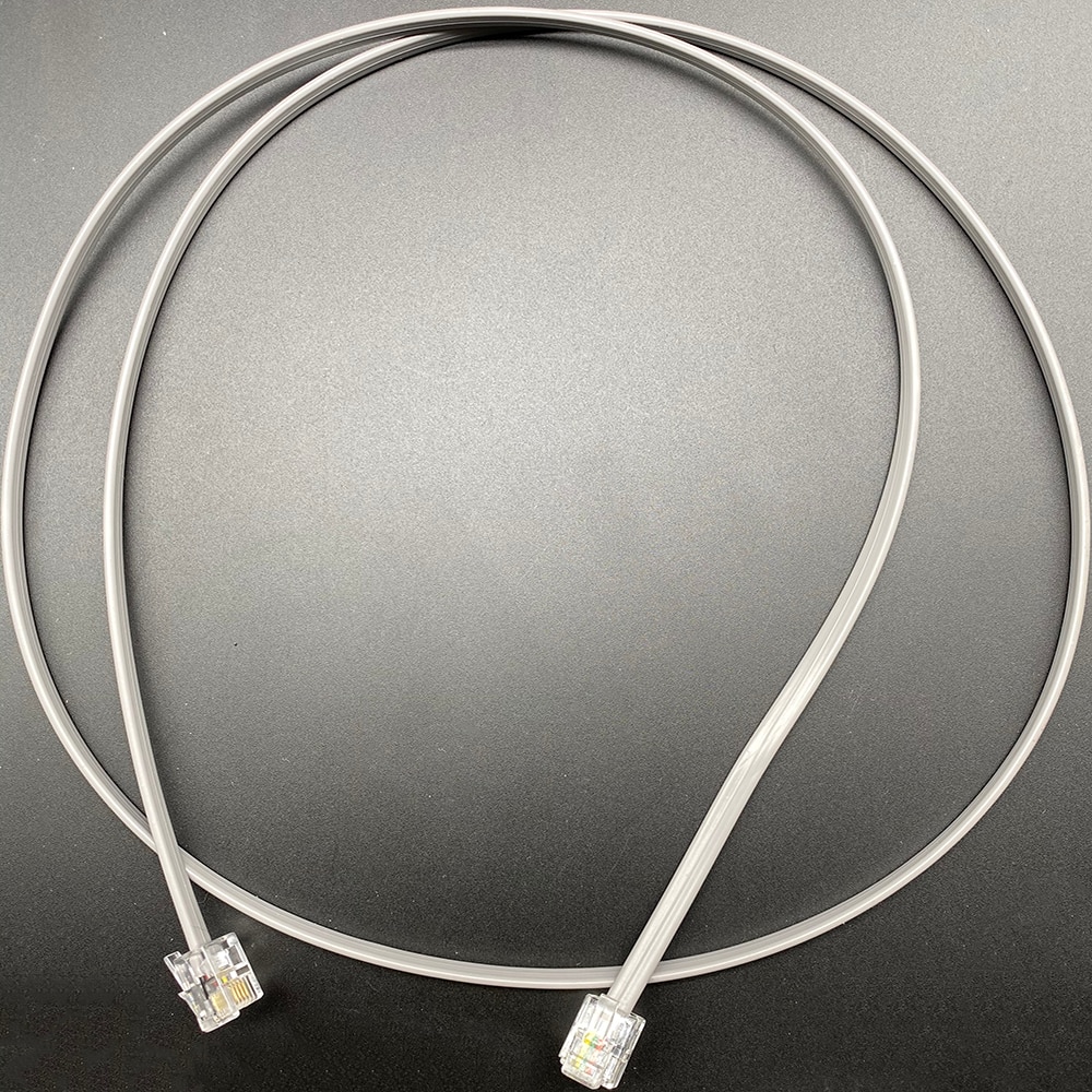 Fixed Landline Telephone Wire 4 core 1m Finished Product 4P Grey Telephone Line Extension Cord With Crystal Head