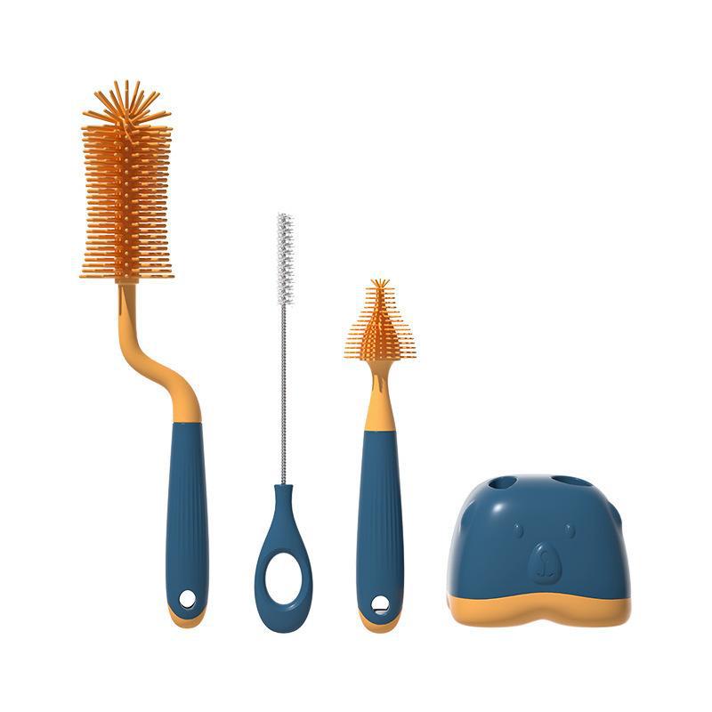 2/3Pcs Silicone Bottle Brush Cleaner 360 Degree Rotation Baby Bottle Cleaning Brush Pacifier Dropper Cup Brushes Set Baby Tools