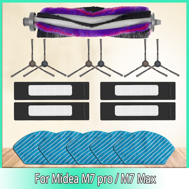 Main Side Brush HEPA Filter Mops Cloth For Midea M7 PRO /M7 MAX Robot Vacuum Cleaner Accessories Replacement