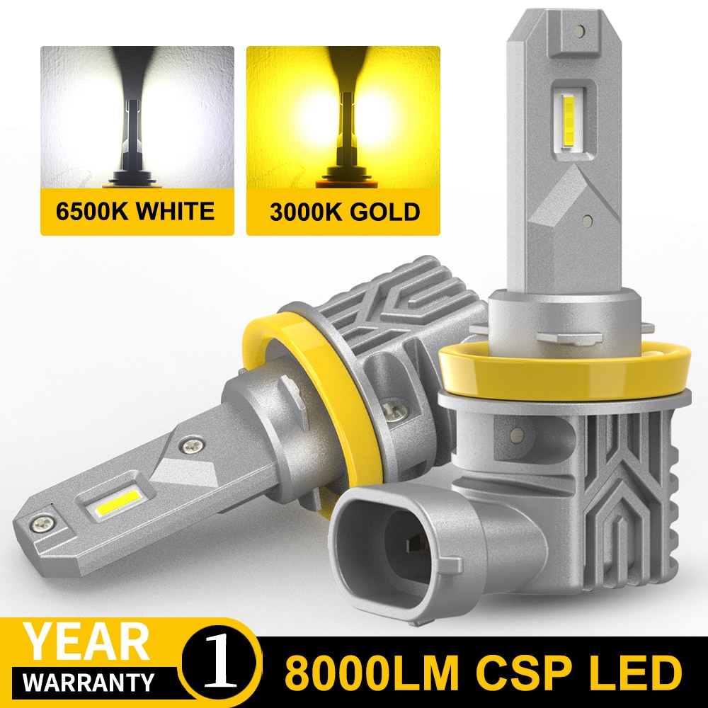 BMTxms 2x H8 H11 H16 LED Canbus H10 9145 9140 Led Fog Light Daytime Running Light DRL 6500k White 3000k Golden Yellow 12V 24V