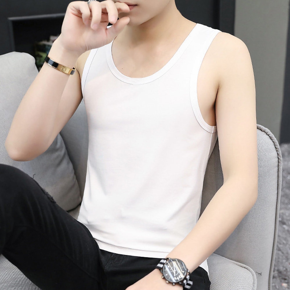 Male Mens T-Shirts Leisure Summer T-shirt Tank Tops Basic Vest Beach Workout Breathable Crew Neck Fitness Fashion
