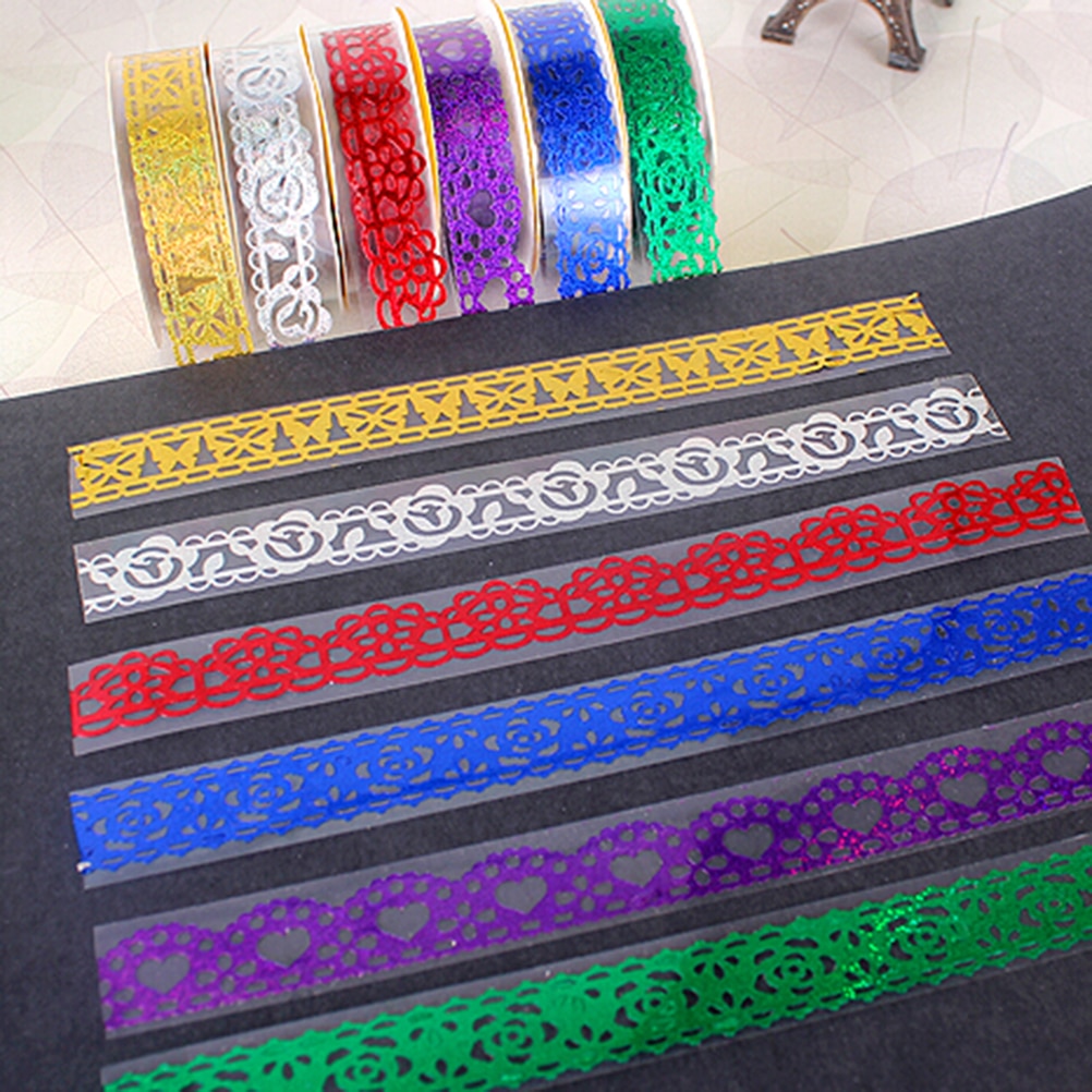 Beautiful 1 Roll DIY Washi Lace Roll Decorative Sticky Ribbon Self Adhesive Tape Sticker Tape for Gift