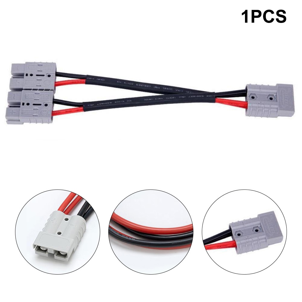 1pc 50A For Anderson Plug Connector Double Y Adapter 4mm Car Cable 4 Square Wires 30cm For Forklifts Stackers Vehicles