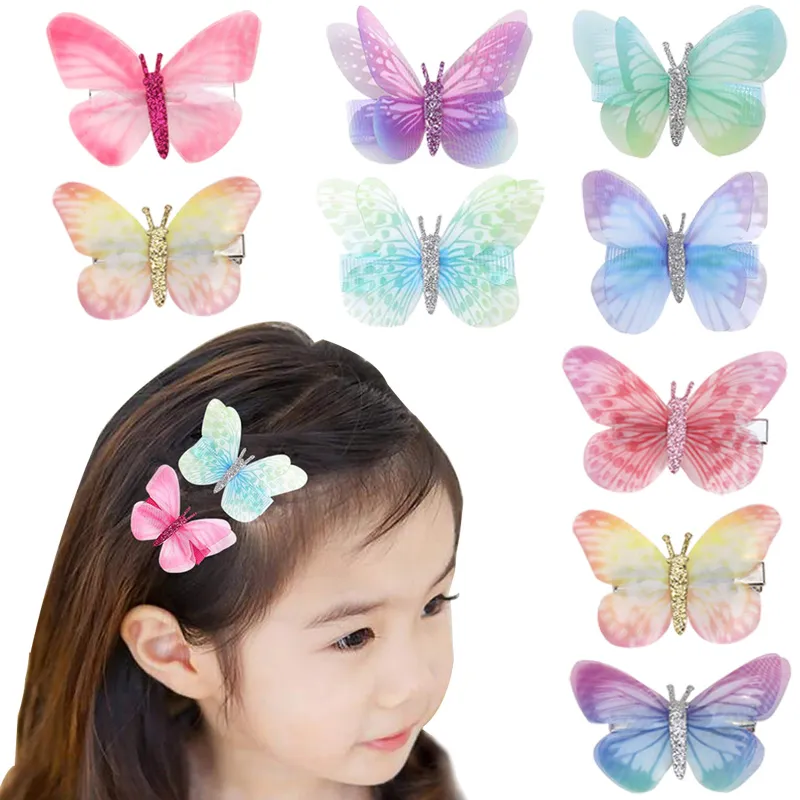 6Pcs Butterfly Hair Clips For Girls Glitter Cute Hairpins Women Butterfly Hairgrips Headwear Barrettes Hair Ornament Accessories
