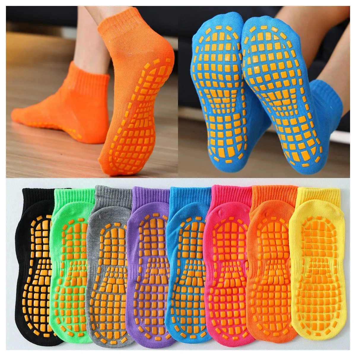 Baby 1 Pair Non-Slip Floor Socks Boys and Girls Spring and Summer Breathable Home Socks Children's Cotton Candy Color Ankle