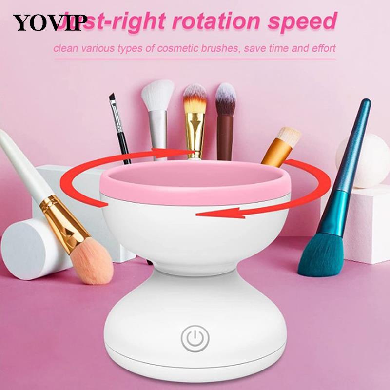 Electric Makeup Brush Cleaner Machine With USB Charging Automatic Cosmetic Brush Portable Makeup Brush Cleaning Tool