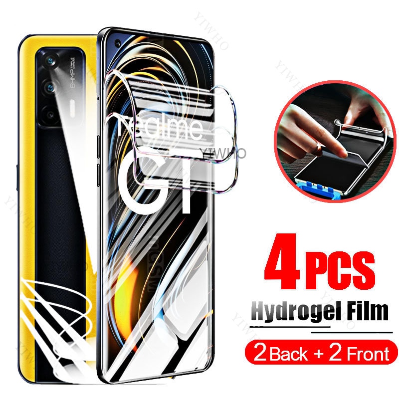4Pcs Full Cover Screen Protector For Realme GT 5G Front Back Hydrogel Film NarzoGT5G gt5g tempered 6.43Inch safety Not-Glass HD