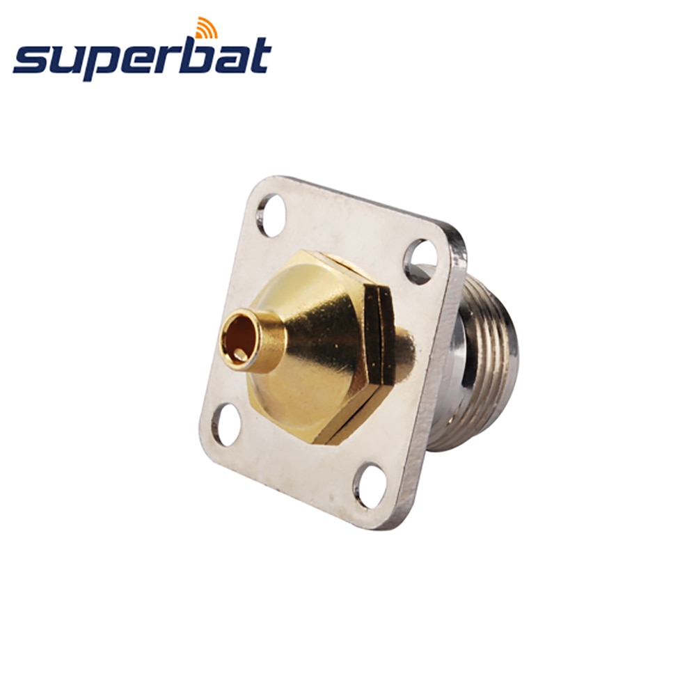 Superbat N Solder Female with 4 hole Panel Mount RF Coaxial Connector for Semi Rigid .141" Cable RG402