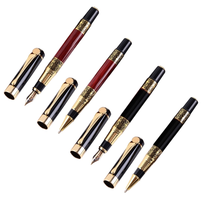 Metal Fountain Pen Fine Nib Retro Ballpoint Pen Signature Writing Pens 40JB