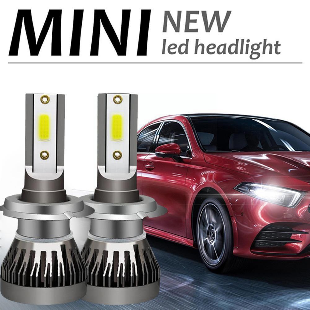 2 PCS H7 LED Lights Kit Headlight 200W 20000LM Hi/Low 6000K Kit Bulbs Car Error Free Bulbs Headlight Beam Lights Canbus Car B8D7