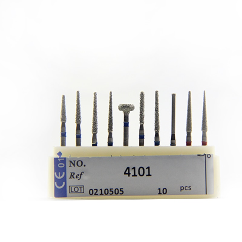 10pcs FG Diamond Burs KIT Crown & Bridge Preparation for Anterior SET 4101 Denstistry Grinding Contouring Polishing Tools