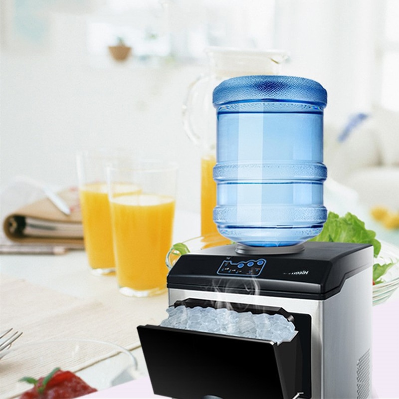 Ice Maker Commercial Small 25KG Household Milk Tea Shop Bucket Water Automatic Block Making Machine
