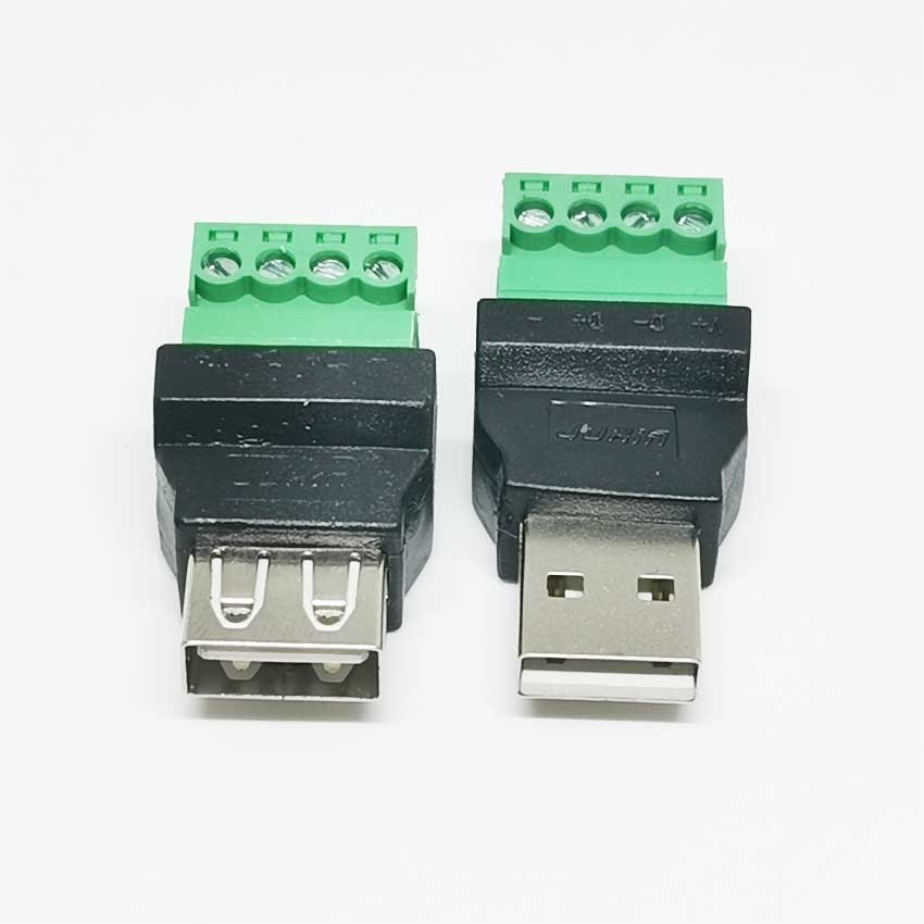 USB CONNECTOR USB 2.0 Type A Female/Male to 4 Pin Screw Terminal Plug Connector adapter