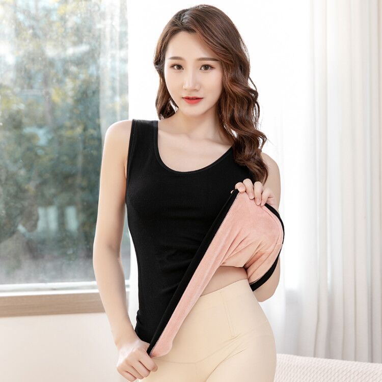 thermal shirt woman print Winter Plus Velvet Thicken Warm Women Inner Bottoming Shirt Thick And Comfortable Camisole Top