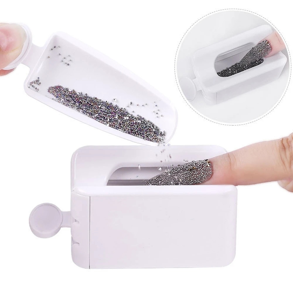 Nail Glitter/Sequins/Rhinestones Recycling Box Portable Magic Mirror Powder Storage Case Container Collection Tools Nails Art Ac