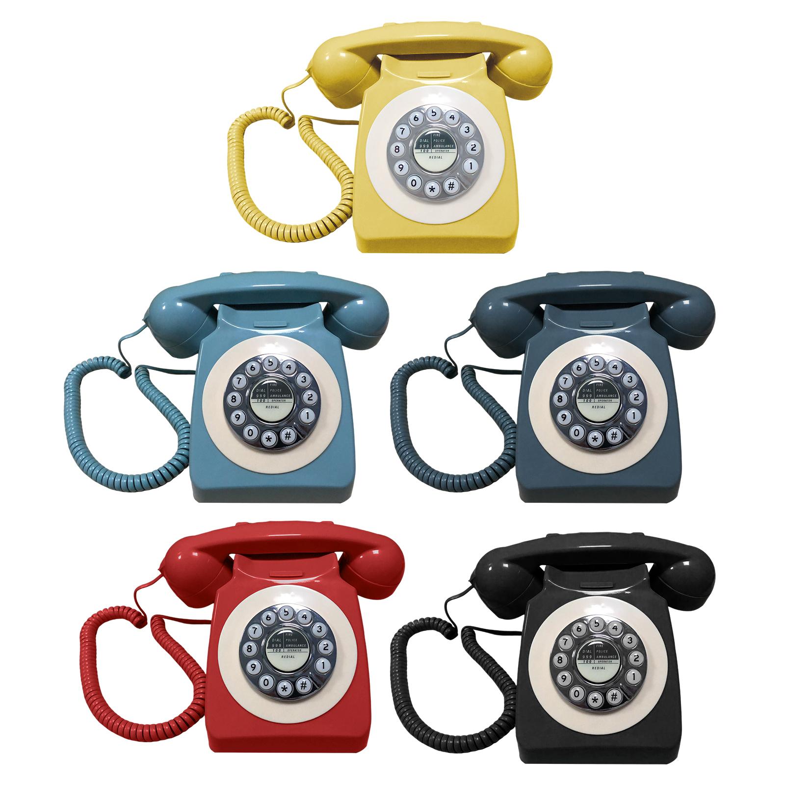 Retro Landline Phone Old Style Classic Antique Telephone Vintage Old Phone with Redial Curly Cord for Home Hotel Use Office
