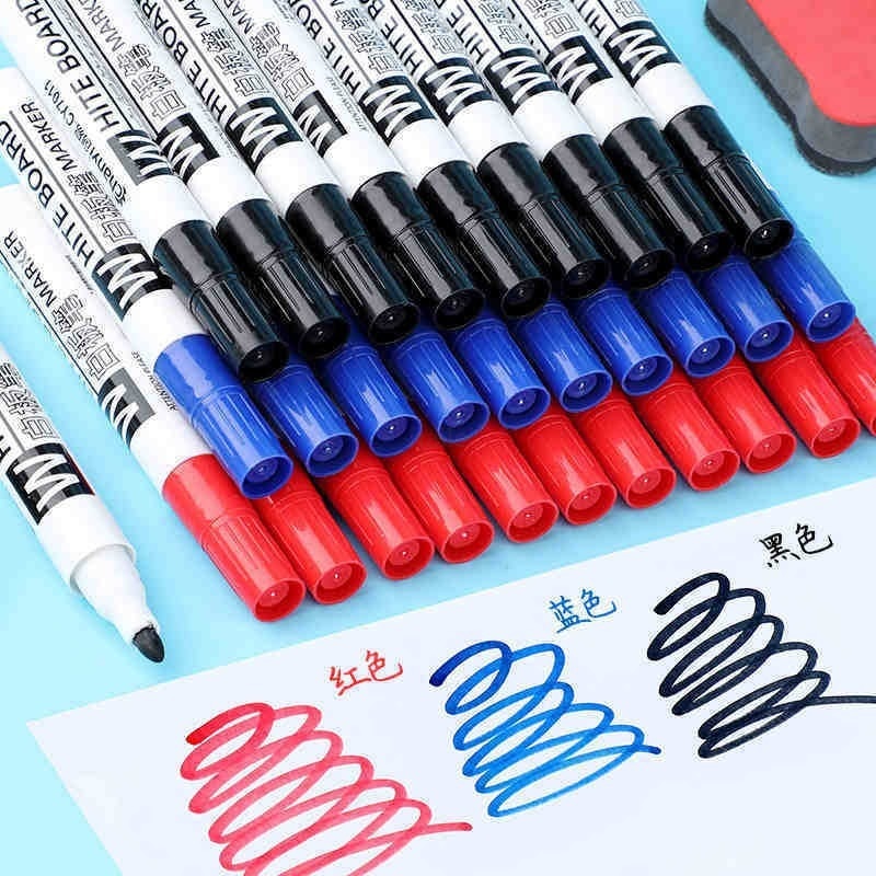 Dry Erase Whiteboard Marker Pen Blackboard Pens Erasable Chalk Pens Low Odor White Board Markers Office School Stationery