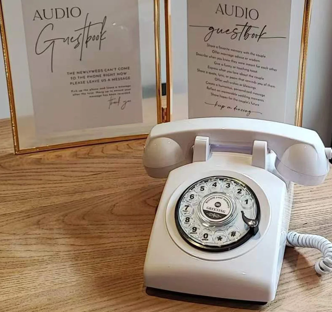 Wedding Audio Guest Book Telephone White limited edition For Birthday Wedding Party Customized wholesale Contact We